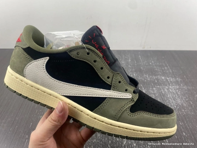 Official Maikesneakers OLIVE' DM7866-002 SP SCOTT TRAVIS X 'BLACK JORDAN 1 OG AIR LOW 0729